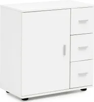 Szafka do  wl5.877 biała szafka 60x65,5x33 cm midi z drzwiami i szufladami | Wohnling