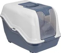 2er Sparpack XXL Katzentoilette NETTA MAXI weiss-blau 66 x 49 x 50 cm