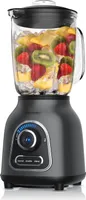 Stojanový mixér Arendo, skleněná nádoba 1,75 l, nerezová ocel, 1400 W, skleněný Smoothie Maker / mixér Funkce drcení ledu, šejkr na mléko, šedý/černý