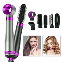 Lockenstäbe, Lockenstab, 800W, 6-in-1 Multifunktional-Haartrockner-Set, 6 austauschbare Stäbe, 3 Geschwindigkeiten, Warmluftbürste, für Trocknen