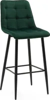 NEW HOME Hocker CHIC gespolsterter Esszimmerhocker mit Steppung - grün - moderne Samt Velours Möbel