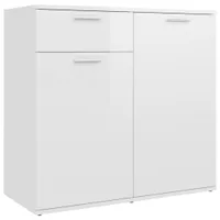 vidaXL Kredens biały wysoki połysk 80x36x75 cm materiał drewnopochodny