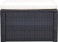 vidaXL Stolička s vankúšom Poly Rattan 53×53×30 cm Hnedá