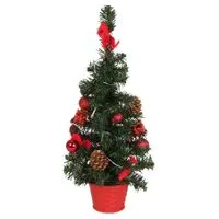 LED dekorácia vianočný stromček H=45cm 10 svetielok dekorácie Vianočné XMAS live TOP, farba: červená
