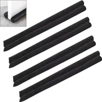 4x VOSSBACH Mikrofaser Tür Zugluftstopper Schwarz mit Doppeldichtung Türdichtung Türisolierung Dichtung Isolierung Windstopper