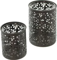 2er Set Windlicht Paisley Kerzenständer Kerzenhalter Teelichthalter Tischdeko
