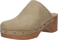 living UPDATED Damen-Sabot-Clog Khaki-Grün-Braun-Beige, Farbe:grün, EU Größe:38
