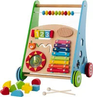Aga4Kids Interaktive Lauflernhilfe aus Holz,Lauflernwagen,Lernspielzeug aus Holz