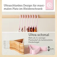 Bieco Kleiderbügel Kinder 8 St. Rosa | Länge ca. 30 cm | Baby Kleiderbügel | Kunststoff Kleiderbügel Kinder Baby | Baby Organiser Für Kleiderschrank | Kleiderbügel Baby | Baby Clothes Hangers