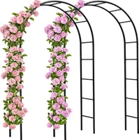 GARDEBRUK® Rosenbogen 2er Set Metall 240x140x37cm Stabil Wetterfest Garten Rankgitter Rankhilfe Rankbogen Metallbogen
