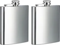 relaxdays 2 x Flachmann aus Edelstahl 200 ml