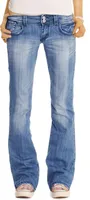 BE STYLED Damen Bootcut Jeans Hose hüftige Jeans in lockerer Loose Fit Passform, 40 / L