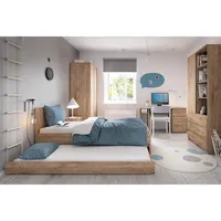 Jugendzimmer Komplett Set FORTALEZA-129 mit Bett 90x200 in Eiche Nb.