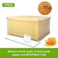 SUDOO Auto Flow Bienenstock-Boxen aus Holz für Bienenzucht Anfänger komplettes Honigstöcke mit 7 automatischen Bienenstock-Rahmen und stabilem Bodenbrett Naturholz Brut-/Superbox für Imker 
