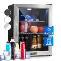 46 l Edelstahl Mini Kühlschrank mit Glastür Capellas