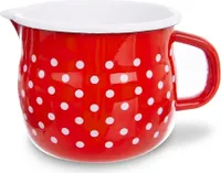 Orion Emaille-Becher retro emailliert 1,2l ROT MIT WEISSEN PUNKTEN