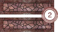 Stufenmatten 2er Set Terra - Outdoor Gummi - 24 x 90 cm - Treppenschutz Treppenmatte - Mosaik Muster Bunt