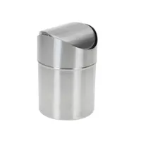 Edelstahl Tischmülleimer 12 x 16 cm mit Schwingdeckel Tischabfalleimer 1,2L Tisch Abfallbehälter Abfalleimer