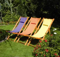 Siena Garden Strandliegestuhl Faro Gestell light teak 110x58x90cm gelb,  672584