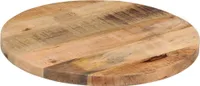 vidaXL Tischplatte Ø 50x1,5 cm Rund Raues Massives Mangoholz