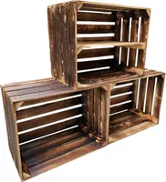 Obstkisten 50 x 40 x 30cm Geflammt 3er Set Regal Lang