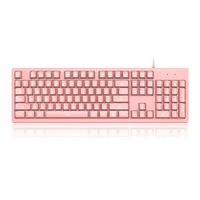 DSK100 Wired Keyboard 104 Tasten Office Gaming Keyboard Ergonomische Tastatur mit mechanischem Handgefuehl Weiss Hintergrundbeleuchtung Pink