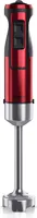 Arendo Edelstahl Stabmixer in rot Handmixer - Pürierstab - stufenlose Regelung