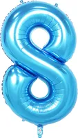 Oblique Unique 1x Folien Luftballon mit Zahl 8 Kinder Geburtstag Jubiläum Party Deko Ballon blau