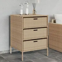 vidaXL Zahradní skříňka béžová 55x59x80 cm Poly ratan
