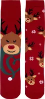 Rentier Winter Socken für Damen - Weihnachtssocken Frauen Sneaker Söckchen Rot (2er Pack), Größe:35-38
