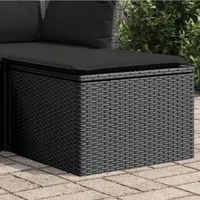 vidaXL Záhradná stolička s vankúšom čierna 55x55x37 cm Poly ratan