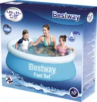 Bestway Fast Set Aufblasbarer Pool Rund 183x51 cm Blau