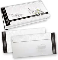 Danksagung Trauerkarten (10 Sets) selbst bedruckbar/beschreibbar mit feinem Einlegeblatt, inkl. Briefumschläge