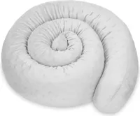 Bettschlange 300 cm Nestchenschlange für baby Bettrolle 3m bettumrandung Babybettschlange gemütlich Minky Grau
