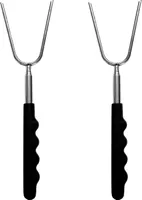 2er Set Teleskop Grillspieß | Grillgabel | Grill Spieß Gabel | Würstchenhalter