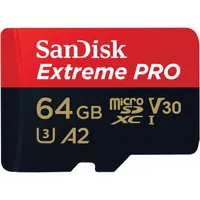 Sandisk Micro SDXC Karte 64GB Speicherkarte Extreme Pro UHS-I U3 4K 170 MB/s V30 A2 Class 10