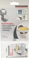 Fackelmann Klebesystem für Badaccessoires, Super-Kleber für Badzubehör, superfester Halt, rückstandlose Entfernung (Farbe: Weiß), Menge: 6 Gramm
