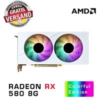 AMD RX580 8 GB Grafikkarte RGB/GDDR5/256-Bit-Speicher 1286/1750 MHz Kernfrequenz 2 Kühlventilatoren Design 2*DP+HDPorts