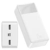 Baseus Bipow Powerbank 30000mAh 2x USB / USB Typ C / Micro USB 15W weiß (PPDML-K02)