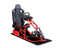 SIM Racing Cockpit Seat Pro Sim Rig ROT | Gaming Simulator Cockpit | Rennsimulator Lenkradständer Carbonfaser Optik Schwarz