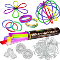 100 Arm Knicklichter | 8 FARBEN | Testurteil 1,4 , Menge:1 Rolle
