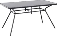 BELIANI Gartentisch Schwarz Sicherheitsglas Stahl 140x80 cm Balkon Terrasse