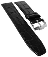Jacques Lemans Uhrenarmband  | Ersatzband Leder schwarz | 22mm 1-1359