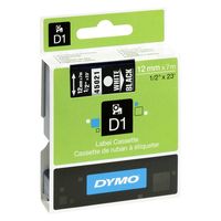 DYMO Original D1-Etikettenband | weiß auf schwarz | 12 mm x 7 m | selbstklebendes Schriftband | für LabelManager-Beschriftungsgerät