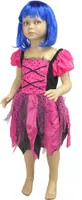 Kinder Hexen Kostüm (Pink-Schwarz) Größe: 128 (6-7 Jahre)