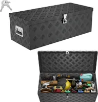 UISEBRT 60L Kofferraumkiste Alukiste Werkzeugkiste, Transportkiste Truckbox Anhängerbox Lagerbox für Transport, Lagerung und Organisation - Schwarz