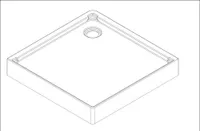 Ersatzduschtasse Aurlane quadrat weiß für Komplettdusche CAB135