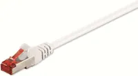 Goobay 93501 Kabel krosowy CAT 6, S/FTP (PiMF), biały, 0,5 m - LSZH bezhalogenowy, miedź