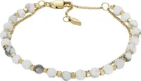 Fossil JF04443710 Damen Armband Edelstahl Gold weiß 19 cm