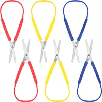 Handi Stitch 6 Stk 20cm Schlaufenschere Griffig Lernschere - Rechtshänder & Linkshänder – Sicherheitsschere Kleinkindschere & Therapieschere –